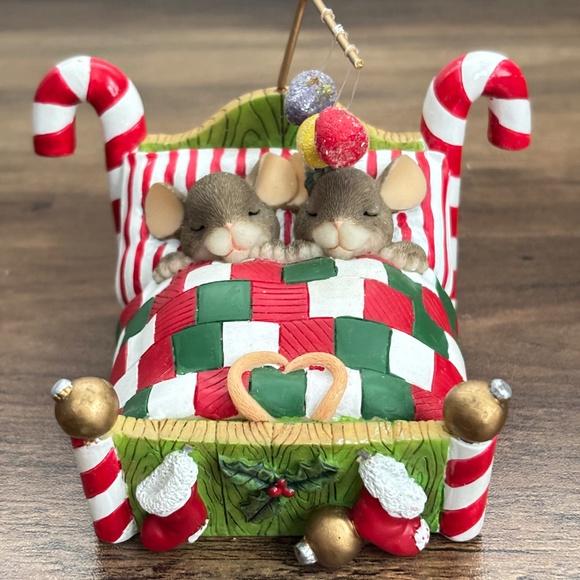 CHARMING TAILS Fitz & Floyd VISIONS OF SUGARPLUMS Mice Christmas Figurine 87/125 - Picture 1 of 9